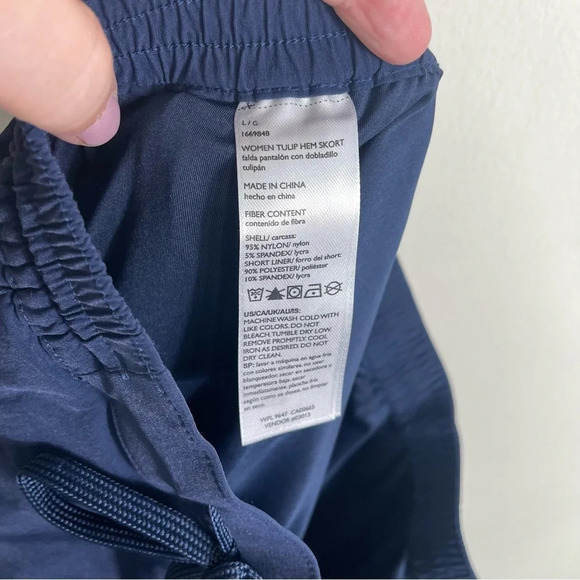 Eddie Bauer Tulip Hem ladies skort Large Navy Blue - Picture 10 of 11